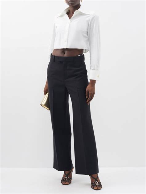 gucci pants women's black|Gucci high waisted pants.